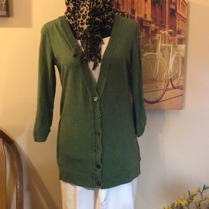 Green V neck Cardigan